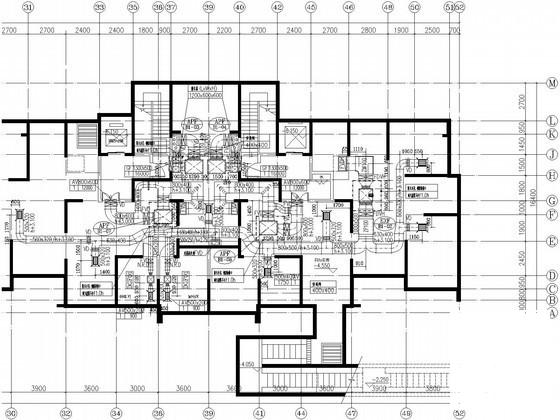 广场32层住宅楼通风防排烟设计CAD施工图纸 - 1