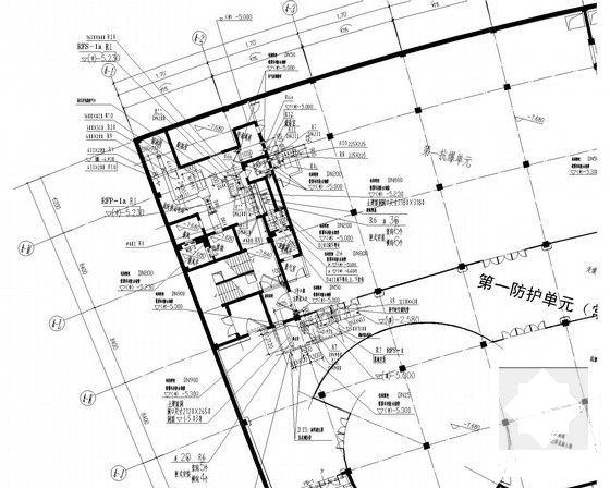 地下商业建筑空调及通风系统设计CAD施工图纸（室外热泵管网人防系统） - 4