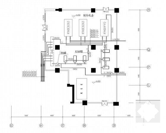 商业广场商住楼空调通风防排烟系统设计CAD施工图纸（中央集中式空调）(螺杆式冷水机组) - 4