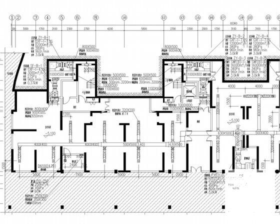 高层住宅楼及地下车库通风消防排烟系统设计CAD施工图纸（大院设计） - 2