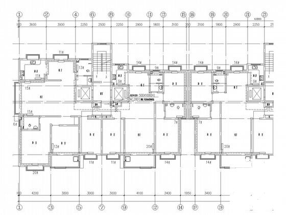 上16层住宅楼采暖系统设计CAD施工图纸（非对称户型） - 1