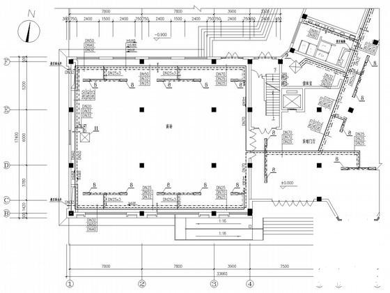 商业综合楼空调通风及防排烟系统设计CAD施工图纸（风冷热泵机组） - 1