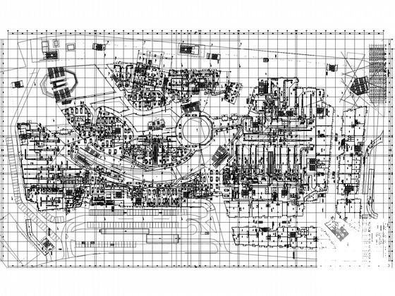 多层商业建筑空调通风系统设计CAD施工图纸(总平面图) - 1