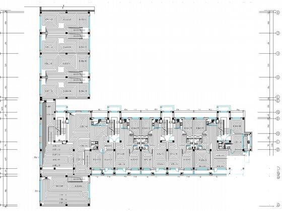 6层商业住宅楼地热辐射采暖系统设计CAD施工图纸（连续供暖系统） - 1