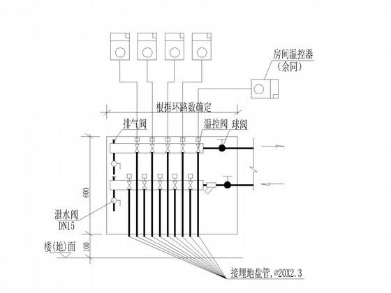 6层商业住宅楼地热辐射采暖系统设计CAD施工图纸（连续供暖系统） - 4