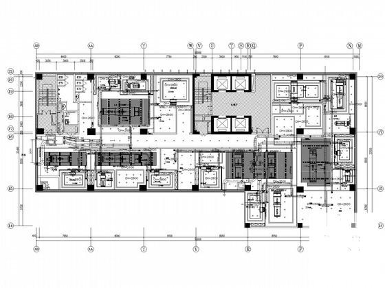 高层商业大厦空调通风及防排烟系统设计CAD施工图纸（布线图纸） - 3