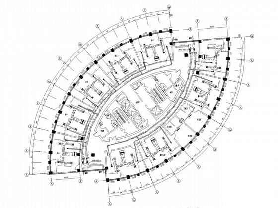 7层办公商业建筑数码涡旋中央空调系统CAD施工图纸(室内机安装) - 5