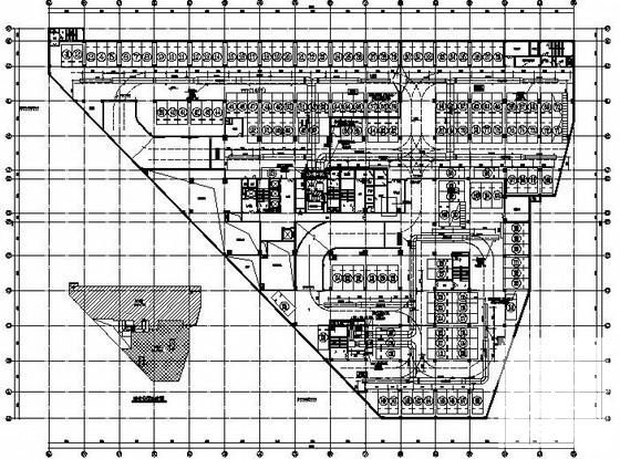 24层商业办公大厦暖通设计CAD施工图纸(机房详图) - 1