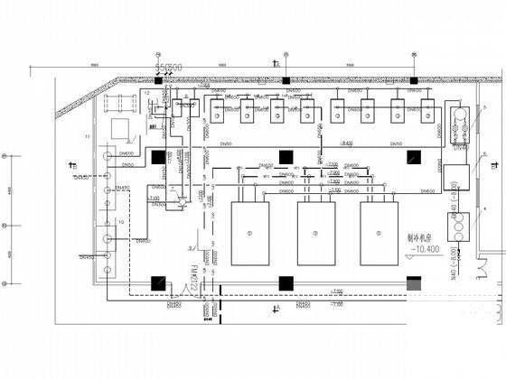 13层商场空调通风设计CAD施工图纸（地下2层，）(压缩式冷水机组) - 3