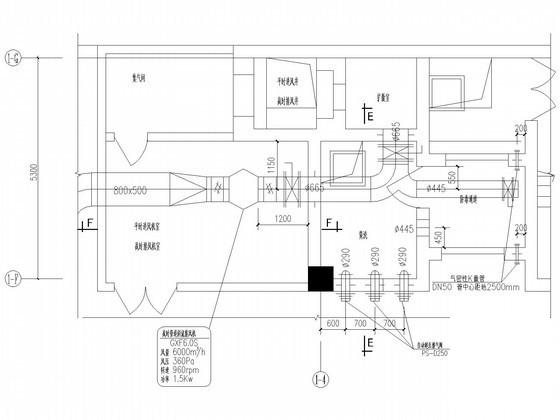 地下室人防通风工程设计CAD施工图纸(地下1层，) - 3