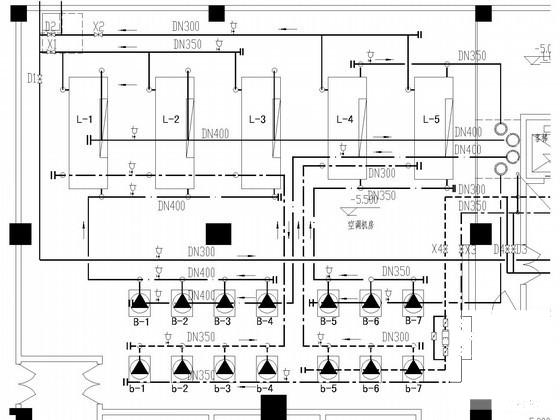 18层大型商场空调通风CAD施工图纸()(压缩式冷水机组) - 3