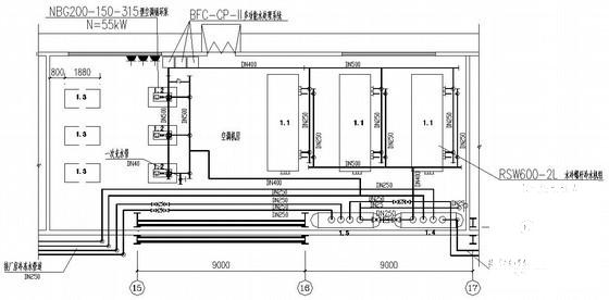 机械加工厂房暖通设计CAD施工图纸(空调水系统) - 3