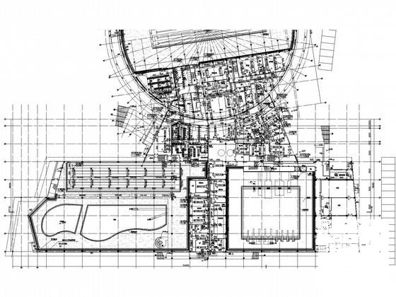 4层大型体育中心空调通风及防排烟系统设计CAD施工图纸（采暖设计） - 1