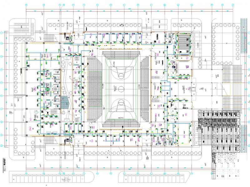 3层体育馆空调通风及防排烟系统设计CAD施工图纸 - 3