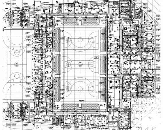 4层大型体育中心空调及通风排烟系统CAD施工图纸（机房图纸多） - 2