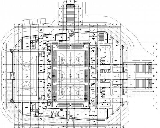 4层大型体育中心空调及通风排烟系统CAD施工图纸（机房图纸多） - 3