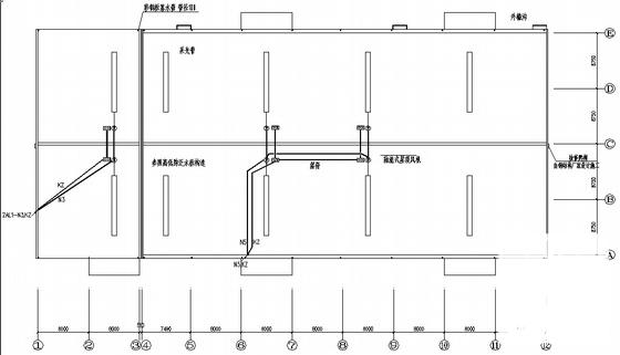 单层建筑涂材工场电气CAD施工图纸（火灾危险类别为戊类）(防雷接地系统) - 2