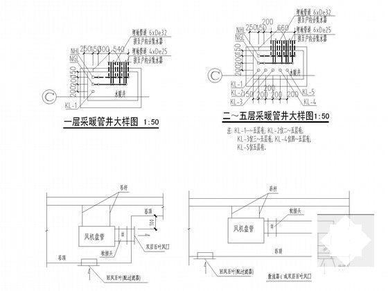 5层工业办公用楼空调及地暖系统设计CAD施工图纸 - 4