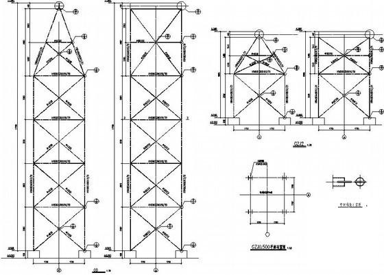 钢桁架工业输送廊道结构设计方案图纸(水平支撑) - 3