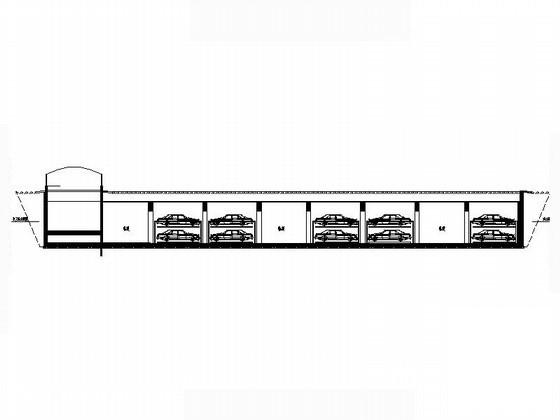 办公楼地下车库建筑设计方案设计CAD图纸(汽车坡道) - 1