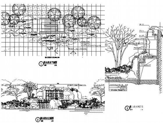 高档居住小区园林景观水景设计CAD施工图纸(节点大样图) - 5