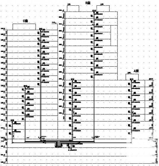 8层办公楼暖通CAD施工图纸(空调水系统) - 2