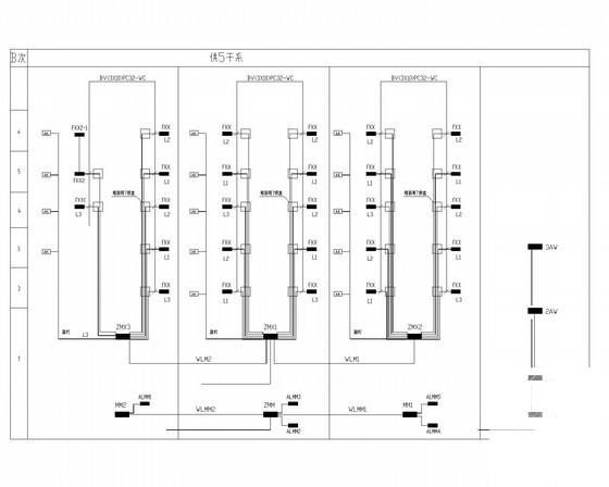 6层小区住宅楼强弱电CAD施工图纸（三级负荷）(接线系统图) - 2