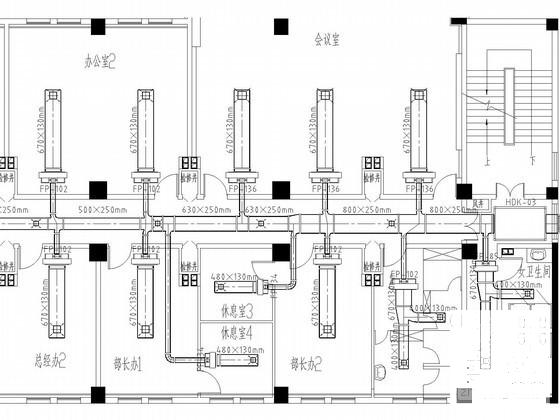 ]15层办公楼风冷热泵空调系统设计CAD施工图纸(安装大样图) - 3