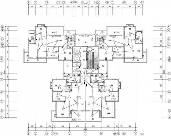 33层钢筋混凝土结构住宅楼强弱电CAD施工图纸（地下1层，含人防）(火灾自动报警系统) - 1