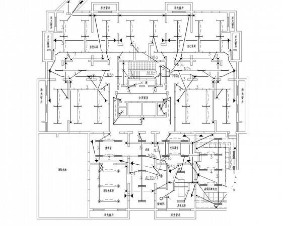 18层钢筋混凝土结构点式住宅楼强弱电CAD施工图纸（人防） - 1