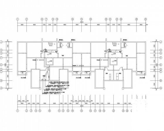 11层钢筋混凝土结构普通住宅楼强弱电CAD施工图纸（人防） - 2
