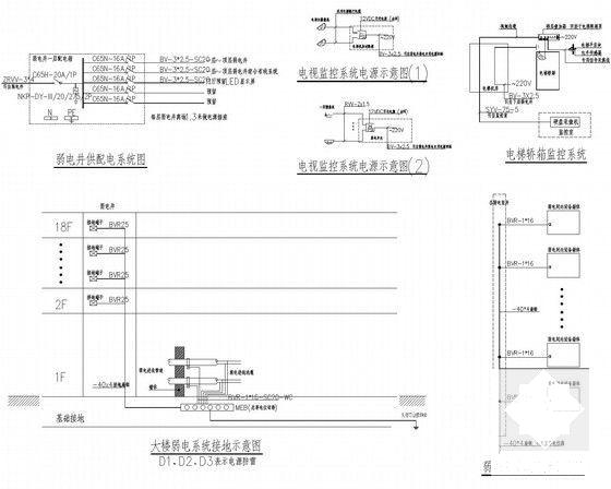 18层钢筋混凝土结构住宅楼弱电设计CAD施工图纸（地下室） - 4