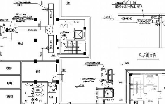 8层办公楼通风防排烟设计CAD施工图纸（地下室、人防） - 1