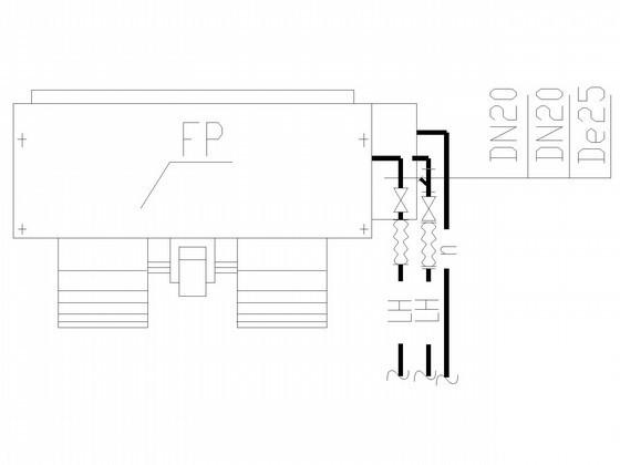综合建筑空调及通风防排烟系统CAD施工图纸（办公楼车间）(风机盘管安装) - 5