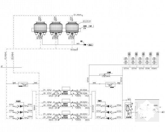 多层办公楼空调通风排烟系统设计CAD施工图纸（冷冻机房） - 5