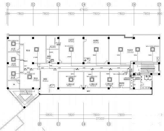 5层办公楼舒适性空调及通风排烟系统设计CAD施工图纸 - 4