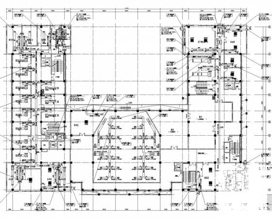 6层公共行政办公楼空调通风及消防系统设计CAD施工图纸（VRV系统） - 1