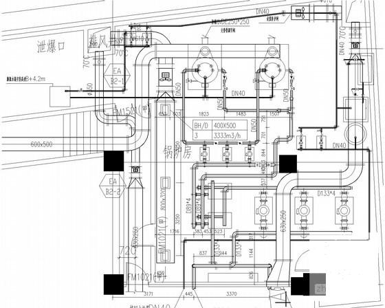 20层办公楼通风空调防排烟系统设计CAD施工图纸（锅炉房设计） - 2
