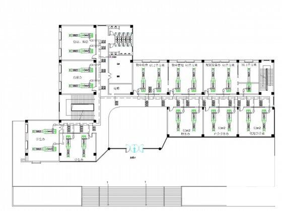 小型办公楼空调新风系统设计CAD施工图纸（建筑设计） - 1