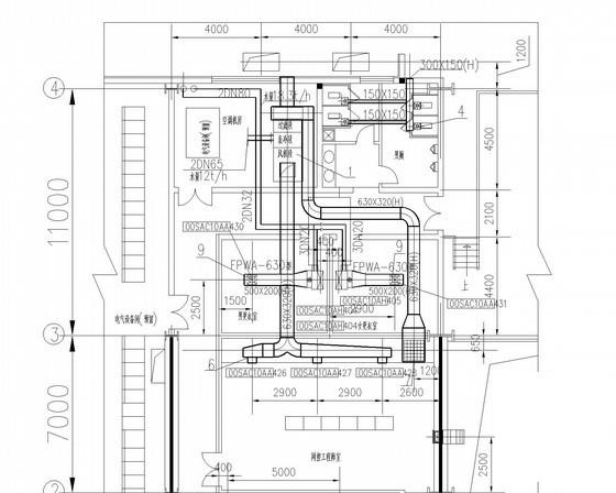 小型办公楼空调通风系统设计CAD施工图纸（集中空调） - 1