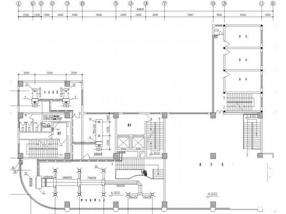 12层商业办公楼空调通风系统设计CAD施工图纸（风冷热泵式冷水机组） - 1