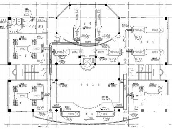 多层办公楼中央空调系统设计CAD施工图纸（风冷往复式冷水机组） - 1
