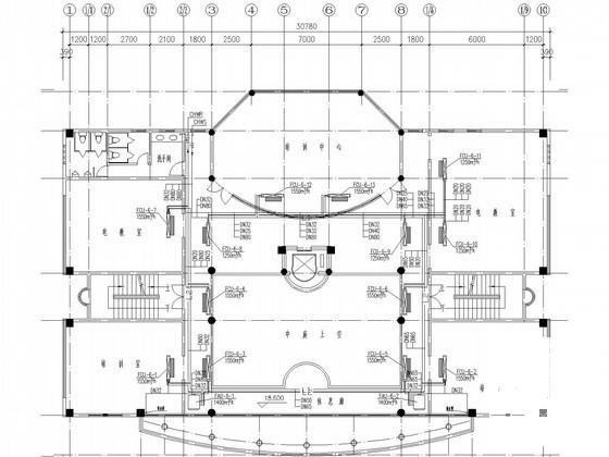 多层办公楼中央空调系统设计CAD施工图纸（风冷往复式冷水机组） - 4