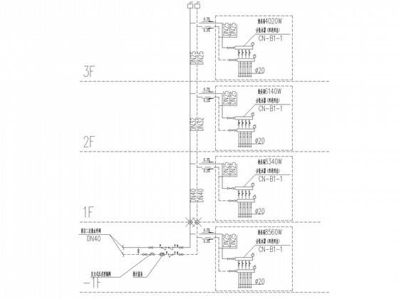 国内联排住宅暖通空调设计CAD施工图纸(水系统流程图) - 2