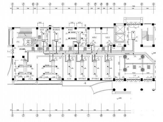 综合小型办公楼空调系统设计CAD施工图纸（风冷热泵机组） - 1