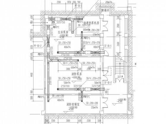 酒店展示中心暖通空调设计CAD施工图纸(地下室通风) - 5