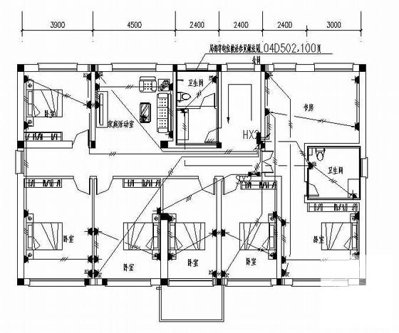 2层砖混结构别墅电气CAD施工图纸（三级负荷）(防雷接地系统) - 3