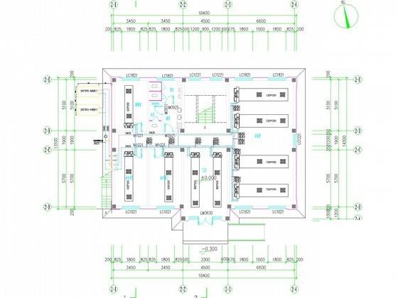 4层办公楼空调通风系统设计CAD施工图纸(风机盘管接管) - 1