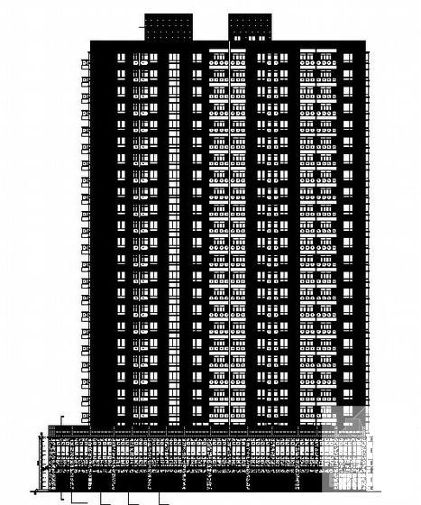 24层住宅楼外墙石材幕墙设计CAD图纸 - 1