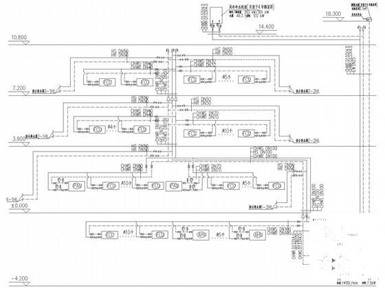 两层科技研发中心暖通空调设计CAD施工图纸(水系统流程图) - 2